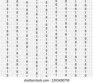 Background in a matrix style. Falling random numbers. White is dominant color. Vector illustration.