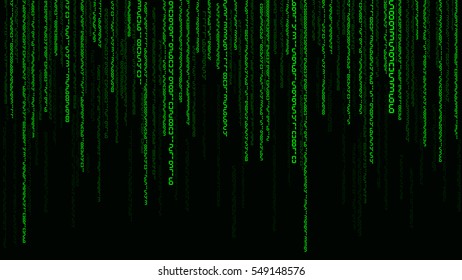 Background in a matrix style. Falling random numbers. Vector illustration