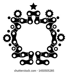 Background with mechanic ornament chain, flat design. vector