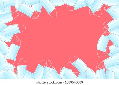 Background with medical face masks with place for text
