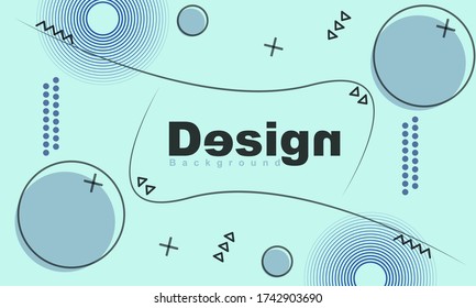 background memphis geometric shapes with soft color blue