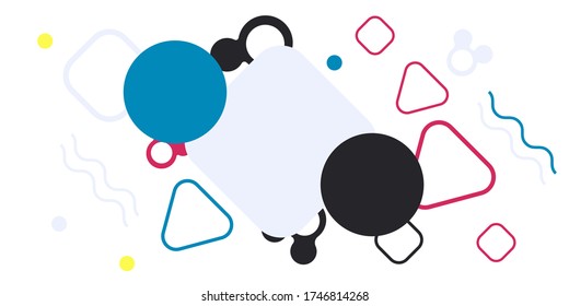 Background memphis style. Abstract elements set.  Trendy graphic elements for your unique design. Vector background geometric shapes. Geometric pattern memphis style background, shapes background.