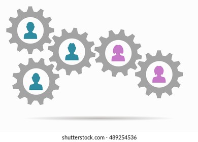 background men and women