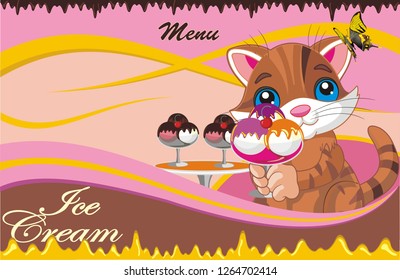 Background - Menu Cafe For Ice Cream in vector