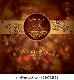  Background  menu with cup of coffee