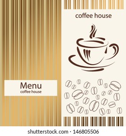 Background menu with cup of coffee 