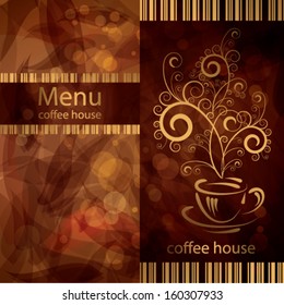 Background menu with cup of coffee