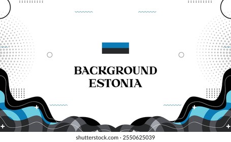 Fondo mephis estonia abstrack color de la onda bandera estonia 