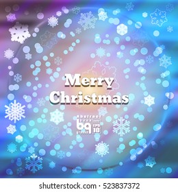 Background Merry Christmas. Flash light rainbow. Vector illustration. Bokeh effect. Colorful gradient. Abstract design