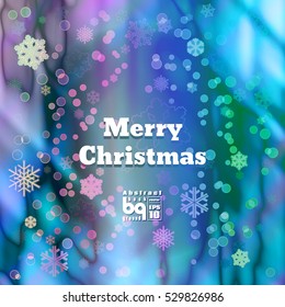 Background Merry Christmas. Flash light rainbow. Vector illustration. Bokeh effect. Colorful gradient. Abstract design
