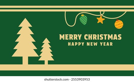 background merry christmas and happy new year design template