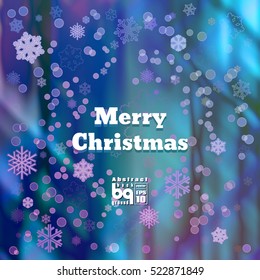 Background Merry Christmas, multicolored snowflakes, bokeh effect, Vector illustration, magic rainbow