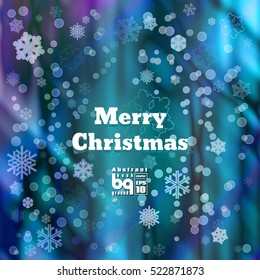 Background Merry Christmas, multicolored snowflakes, bokeh effect, Vector illustration, magic rainbow