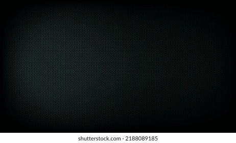 Background from mesh in form of honeycomb on dark background lit in center. Layer to overlay on photos and videos. Vector illustration.