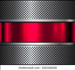 Background metal design over perforaterd texture, vector illustration.