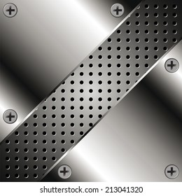 Background with metal plates and grid for your design