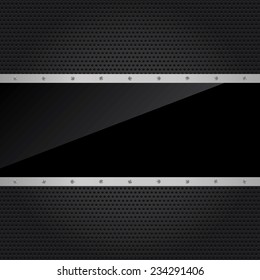 Background Metal texture plate with screws for internet sites, web user interfaces and applications