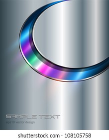 Background metallic with colorful lights, vector.