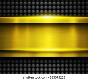 Background metallic gold, vector metal texture.