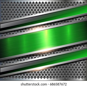 Background Metallic Silver Green Brushed Metal Stock Vector (Royalty ...