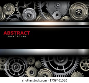 Background metallic with technology gears, vector illustration.