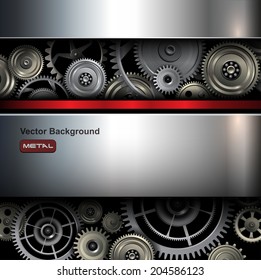 Background metallic with technology gears, vector illustration.