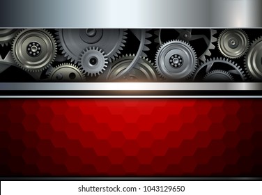 Background metallic with technology metal gears, vector illustration.