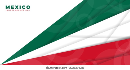 Background for Mexico Independence day with green, white and red geometric design. Good template for Mexico Independence day or national day design.