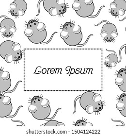 Background with mice and frame for text. Background for project, presentation, business.