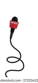 Hintergrundmikrofon für Nachrichten und Presse. Mikrofon mit Kabel. Leitungskabel. Medien und Fernsehen