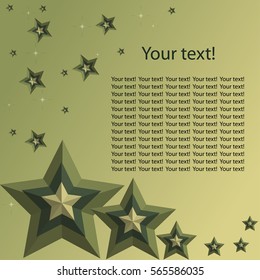 Background with the military stars to congratulations