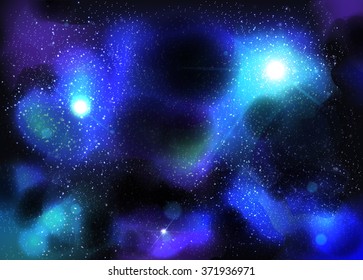Background with Milky Way. Cosmos illustration with stars and galaxy
