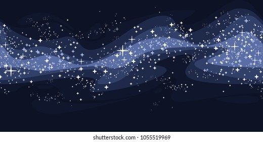 Background with Milky Way. The way of stars. Flashing stars in space. Constellation. Star Dust. Unknown space.