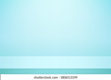 ฺิBlue background. Minimal 3d shelf. Room in the 3d. For backdrop,wallpaper,background. Space for text. Vector illustration.