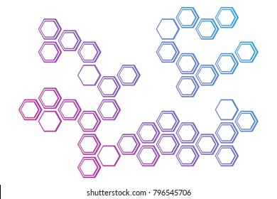 Background minimalism, techno design, hexagons, hexagonal background with hexagon distortion