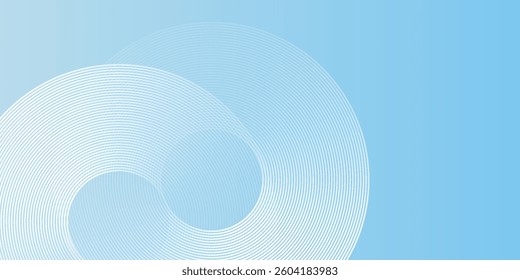Background minimalist banner pastel colorful  blue and white gradations. Circle effect style modern abstract