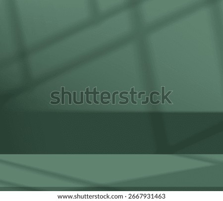 Background minimalist for modern product and shadows texture.3D Minimal clean design for summer fashion.illustration with spring light,green line on wall for beauty template marketing creative concept