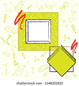 Background with minimalist yellow squares 