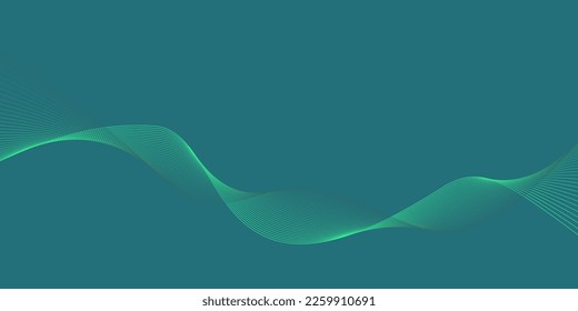 Background Mint Green Turquoise wave lines. Flowing waves design Abstract digital equalizer sound wave. Flow. Line Vector illustration for tech futuristic innovation concept background Graphic design