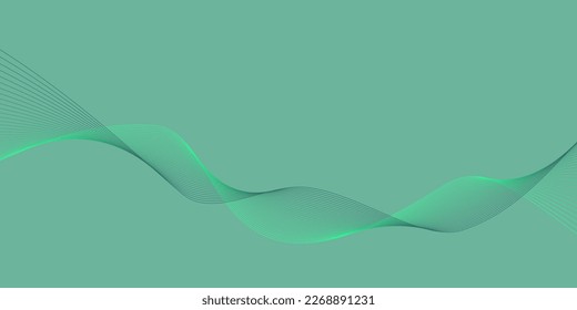 Background Mint Green Turquoise wave lines. Flowing waves design Abstract digital equalizer sound wave. Flow. Line Vector illustration for tech futuristic innovation concept background Graphic design