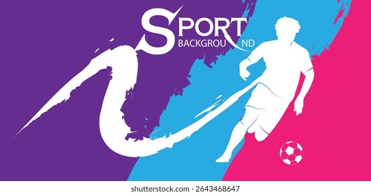 The background is a mix of purple and blue to create a dynamic and vibrant look for your media release, sporting events, or sports presentations that emphasize fun and action.