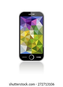 Background for mobile phone. Vector illustration of abstract background for design. Polygonal Mosaic. Triangular low poly style. Template for poster.