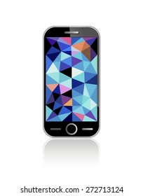 Background for mobile phone. Vector illustration of abstract background for design. Polygonal Mosaic. Triangular low poly style. Template for poster.