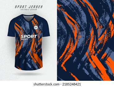 Background mock up for sports jersey, jersey, running shirt, orange brush pattern for sublimation.