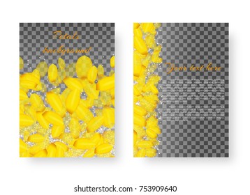 A background mockup with falling petals of a flowering hyacinth on a transparent backdrop