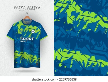 background mockup for sport jersey football running racing, blue and green brushed pattern