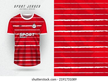 Background mockup for sports jersey, race jersey, running jersey, red with white stripes pattern.