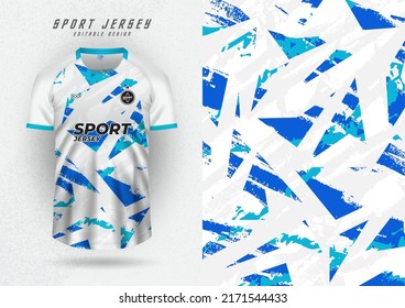 Background mockup for sports jersey, jersey, running shirt, blue and white pattern.