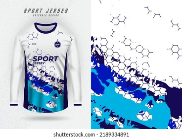 Background mockup for sports jersey, shirt, running shirt, blue brush pattern.