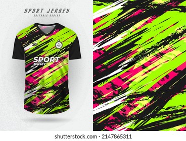 Background mockup for sports jerseys, racing jerseys, running jerseys, grunge green stripes.